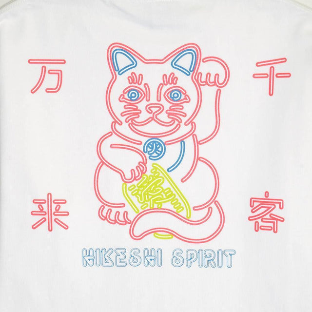 NEON WHITE CAT HEAVY LS TEE