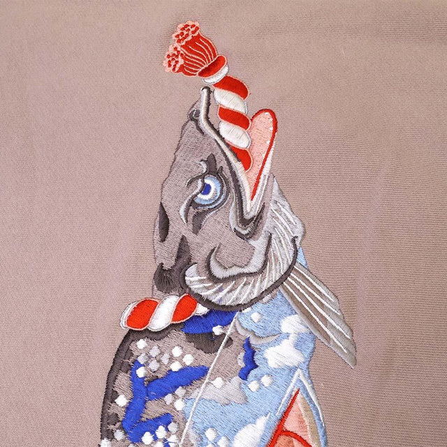 DARUMA SHŌTEN Salmon Embroidery HOODIE