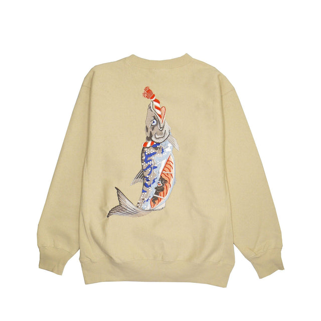 DARUMA-shôten Salmon EMBROIDERY SWEATSHIRT