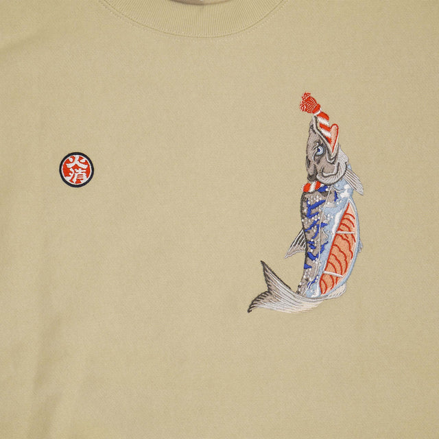 DARUMA-shôten Salmon EMBROIDERY SWEATSHIRT