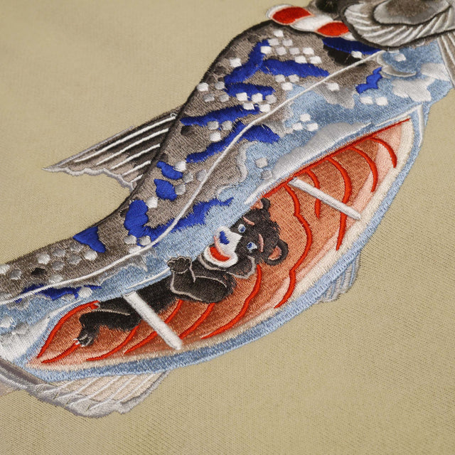 DARUMA-shôten Salmon EMBROIDERY SWEATSHIRT