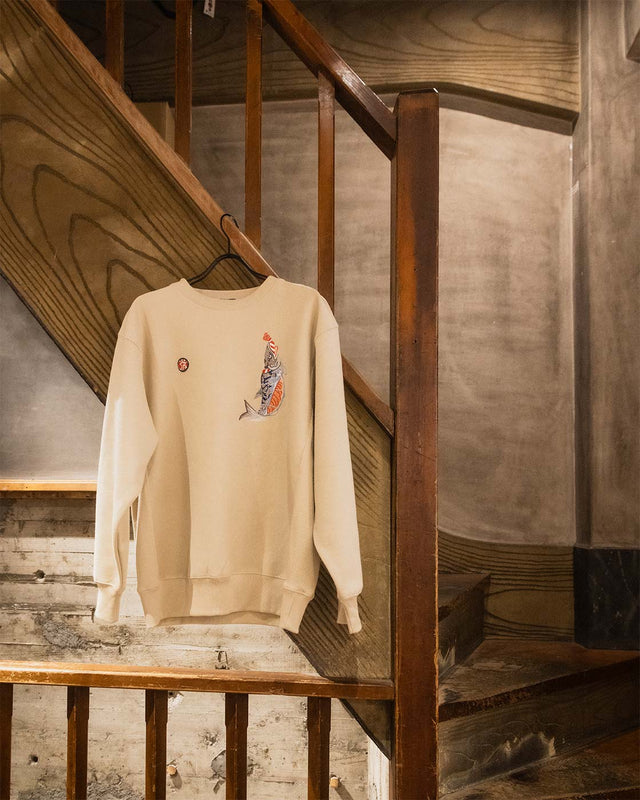 DARUMA-shôten Salmon EMBROIDERY SWEATSHIRT