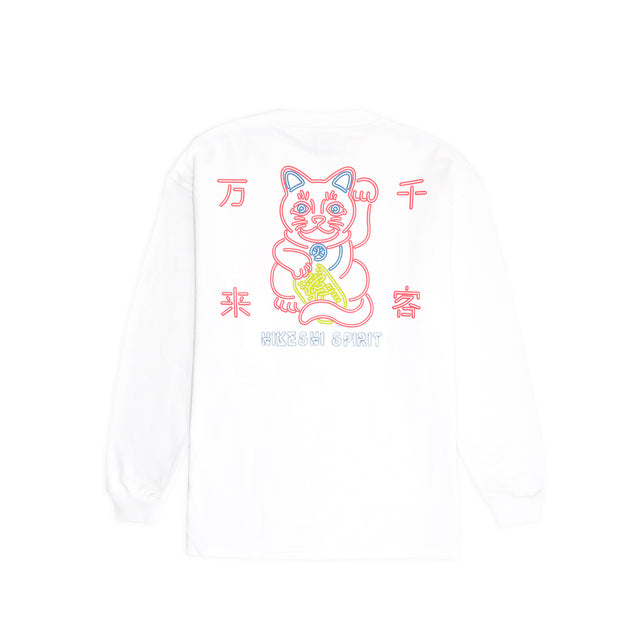 NEON WHITE CAT HEAVY LS TEE