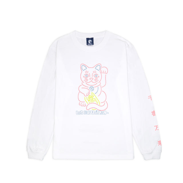 NEON White Cat L/S TEE