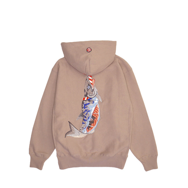 DARUMA SHŌTEN Salmon Embroidery HOODIE