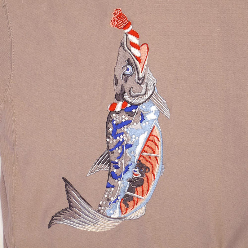 DARUMA SHŌTEN Salmon Embroidery HOODIE