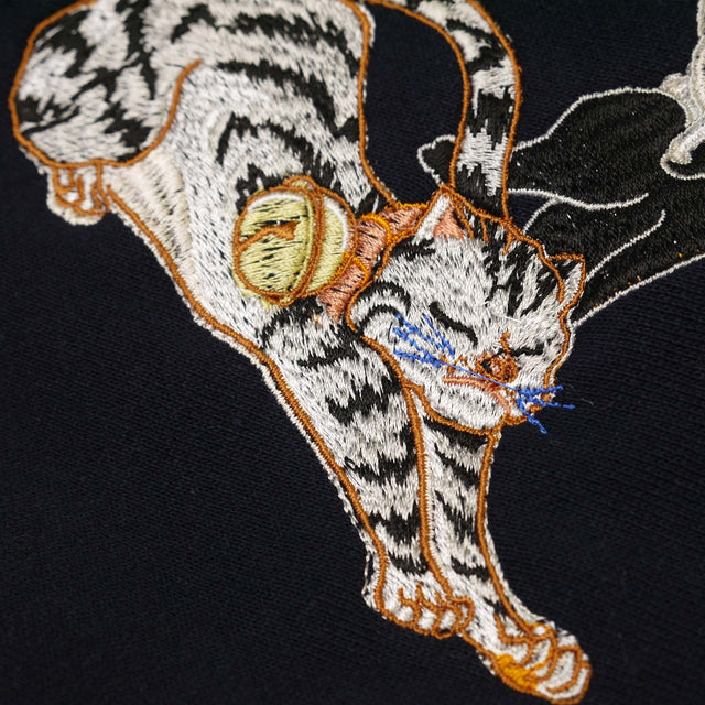 DARUMA-shôten Cats EMBROIDERY SWEATSHIRT