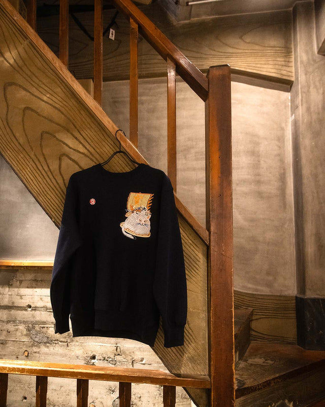 DARUMA-shôten Cats EMBROIDERY SWEATSHIRT