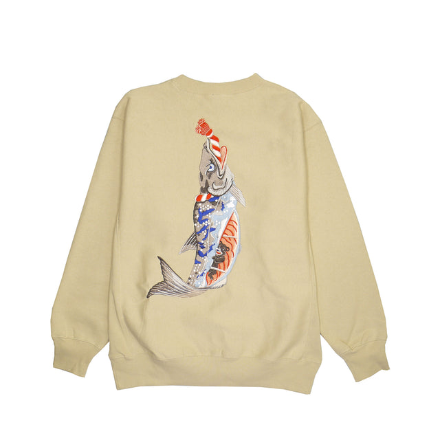 DARUMA-shôten  Salmon EMBROIDERY SWEATSHIRT