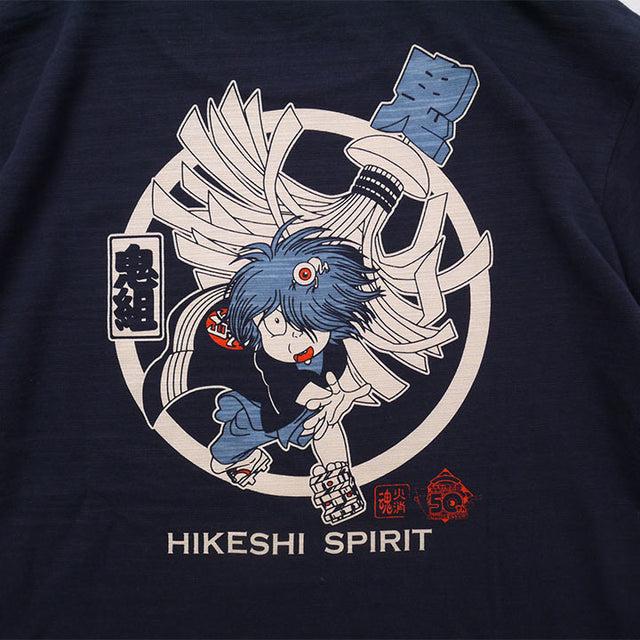 [Product not available for overseas sale]GeGeGe no Kitaro Discharge Print Slub T-Shirt
