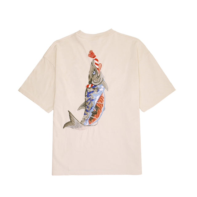 DARUMA-shôten  Salmon EMBROIDERY TEE