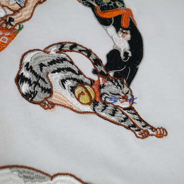 だるま商店 猫 EMBROIDERY TEE