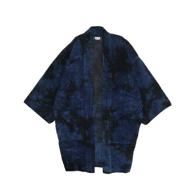 Basket-dyed deep black corduroy半纏