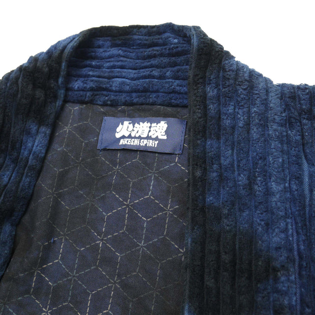 Basket-dyed deep black corduroy半纏
