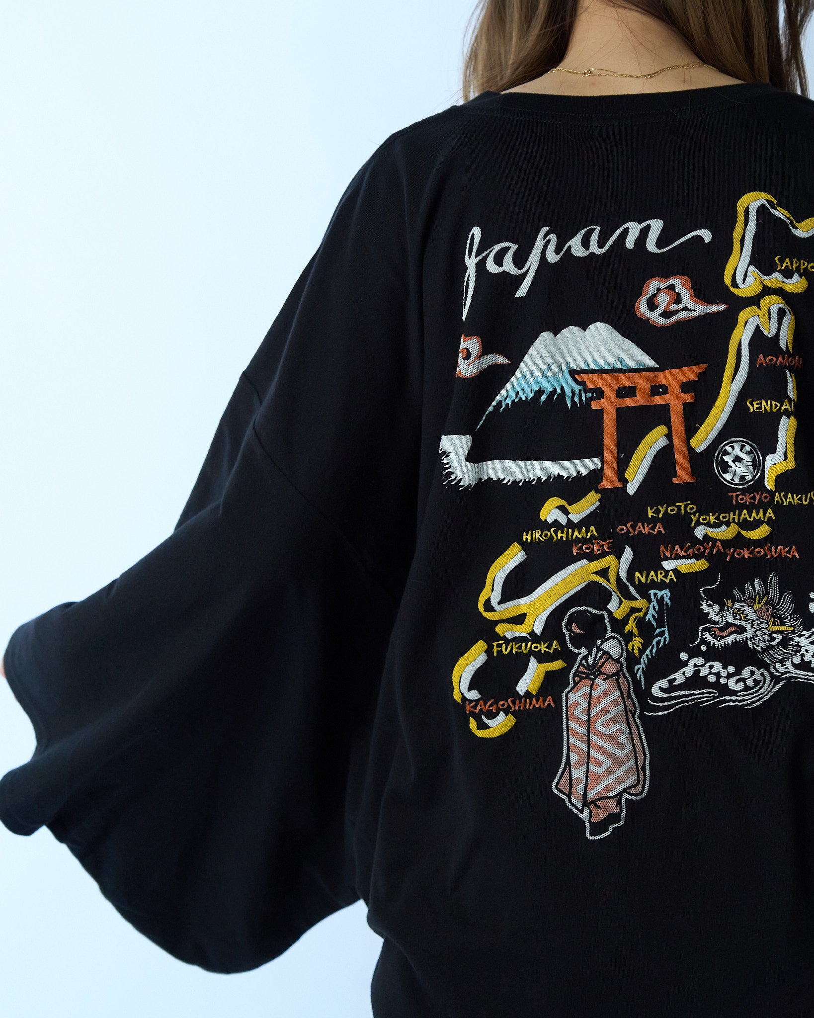 火消魂｜KIMO NO T スカジャンMAP｜龍と日本地図の和柄 – HiKESHi