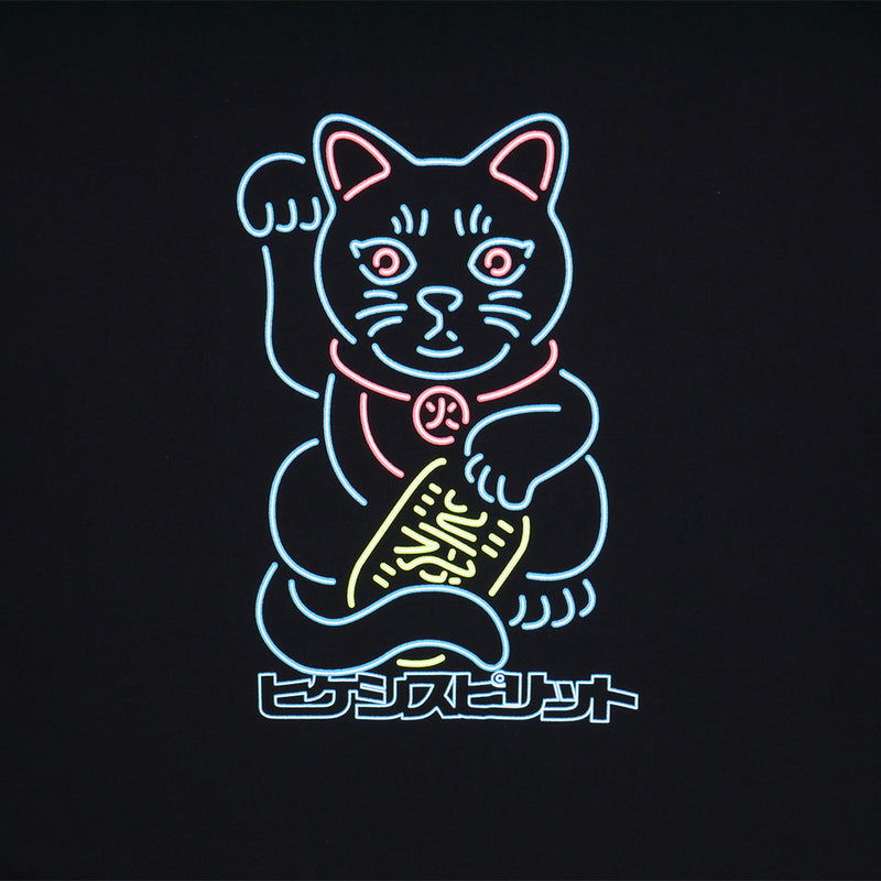 NEON+HiKESHi 黒猫TEE
