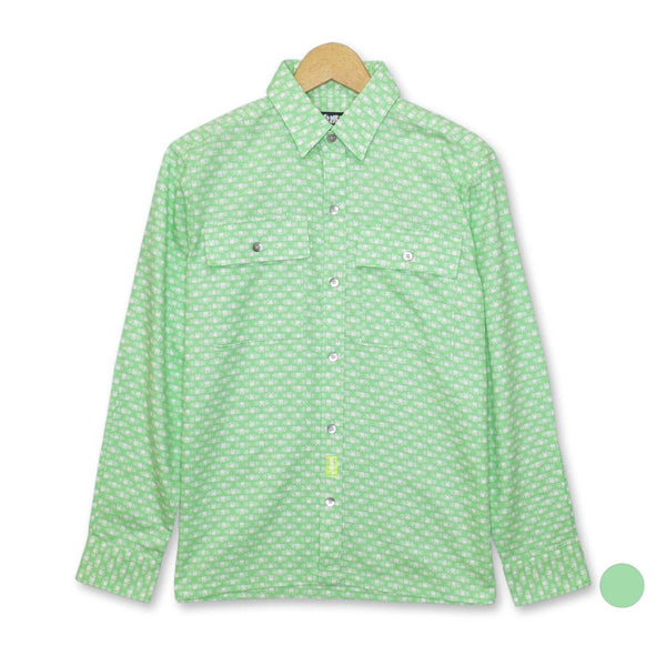 Edo Komon Long Sleeve Button Shirt Crab Pattern