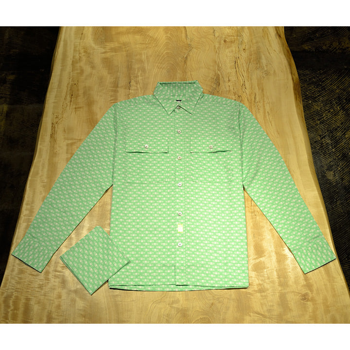 Edo Komon Long Sleeve Button Shirt Crab Pattern