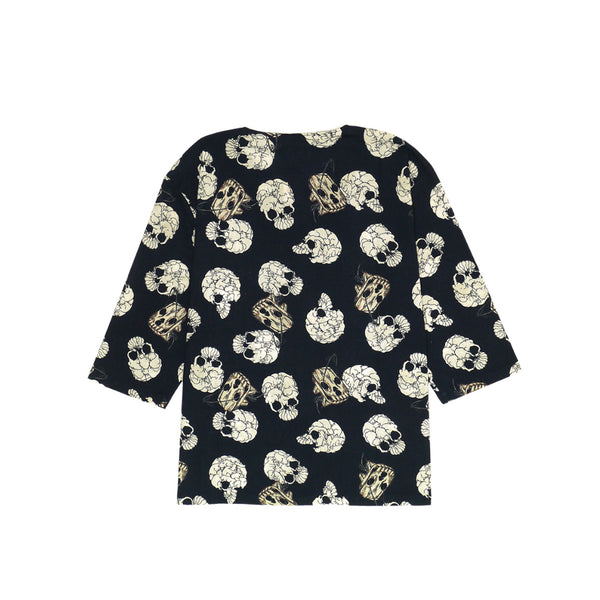 Skulls Made-of-Cats Koikuchi No-Collar Shirt