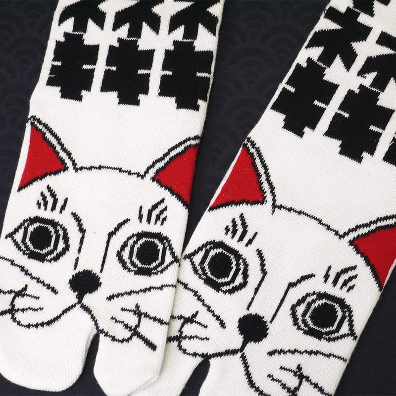KOKOROIKI katakana socks (white cat)